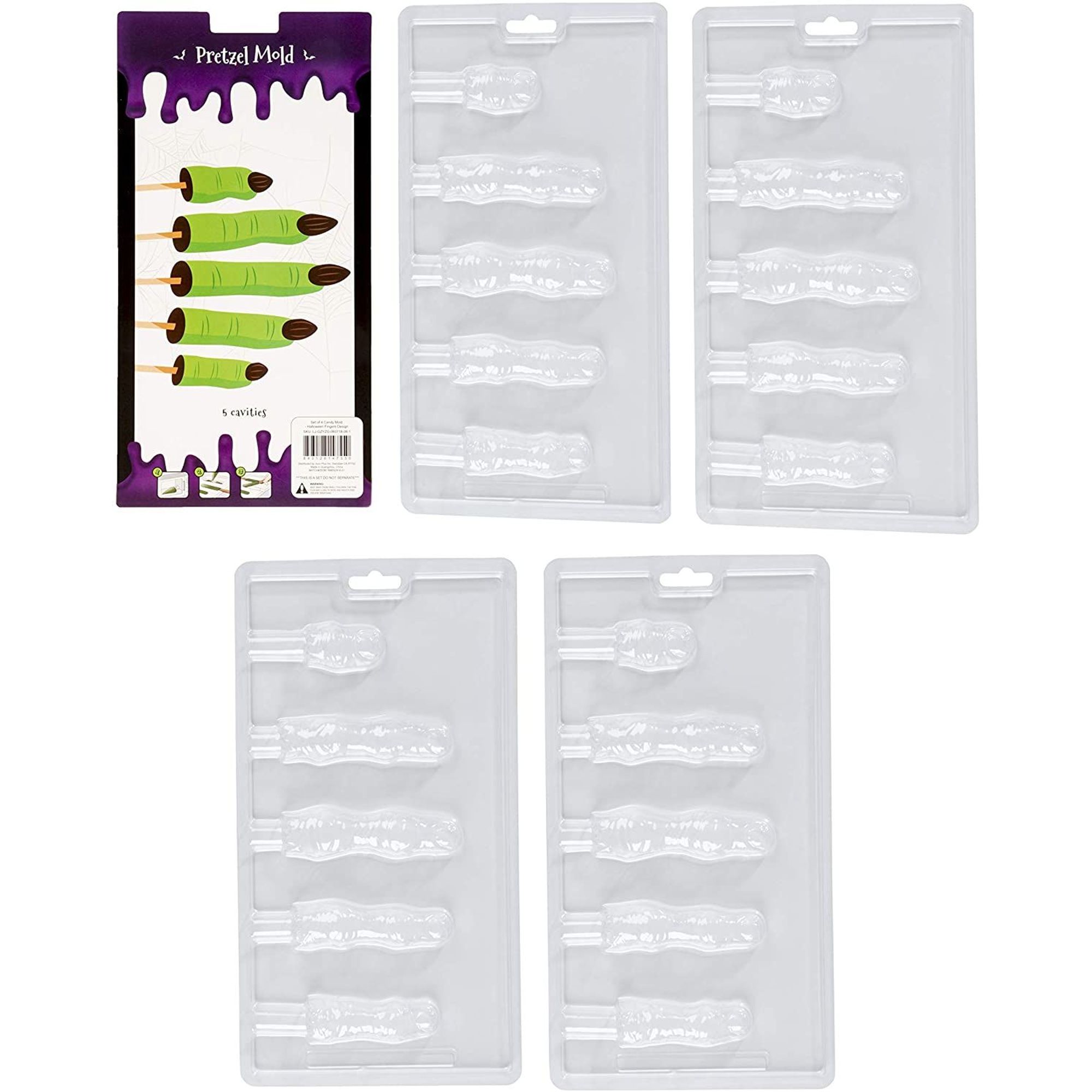 bedbathandbeyond.com | Juvale Halloween Candy Mould for Chocolate, Zombie Fingers (4 Pack)