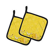 Caroline&#39;s Treasures Fruits and Vegetables in Yellow BB5134DS66 Pair of Pot Holders 7.5 x 7.5