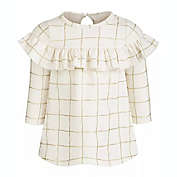 First Impressions Baby Girls Glitter-Check-Print Ruffle Dress White Size 3-6M