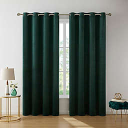 THD Grace Velvet Premium Soft Light Filtering Grommet Window Treatment Curtain Drapery Panels for Bedroom & Living Room - Set of 2 Panels