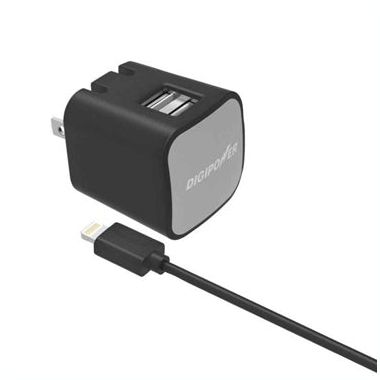 Digipower - Wall Charger 2.4amp InstaSense 2P w/5ft Lightning. View a larger version of this product image.