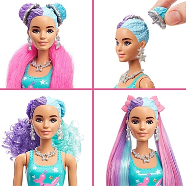 Barbie Color Reveal Glitter! Hair Swaps Doll, Glittery Pink with 25 Surprises. View a larger version of this product image.