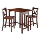 Alternate image 1 for Winsome Lynnwood 3-Piece Drop Leaf Table with 2 Counter V-Back Stools