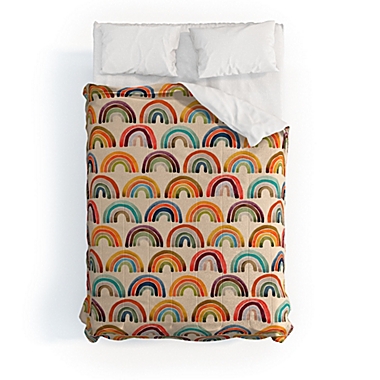 Deny Designs Cat Coquillette Rainbow Watercolor Retro Palette Comforter. View a larger version of this product image.
