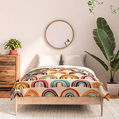 Deny Designs Cat Coquillette Rainbow Watercolor Retro Palette Comforter. View a larger version of this product image.