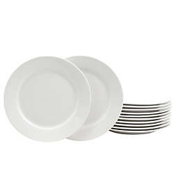 Gibson Home Noble Court 7.5 inch Dessert Plate Set in White, Set of 12