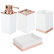 mDesign 4 Piece Plastic Bathroom Vanity Countertop Accessory Set