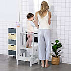 Alternate image 3 for Qaba 2-in-1 Kids Kitchen Step Stool, Detachable Toddler Table and Chair Set Toddler Step Stool with Safety Rail Chalkboard for Kitchen, Bathroom, Bedroom, Grey