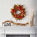 Alternate image 2 for Nearly Natural Fall Harvest Peonies Hydrangeas and Pumpkins Artificial Wreath, 24-Inch, Unlit