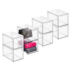 Alternate image 1 for mDesign Stackable Closet Storage Bin Box with Pull-Out Drawer - Clear