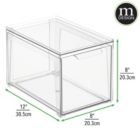 Alternate image 3 for mDesign Stackable Closet Storage Bin Box with Pull-Out Drawer - Clear