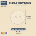 Alternate image 1 for Bright Creations Clear Resin Buttons with 2 Holes for DIY Crafts, Sewing Supplies (13mm, 1000 Pieces)