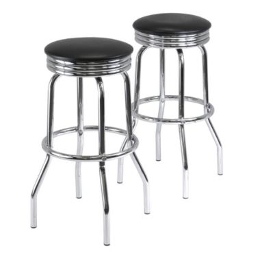 Winsome Wood Summit 2-PC Swivel Stools with Faux Leather. View a larger version of this product image.