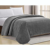 Extra Heavy and Plush Chevron Braided King Size Microplush Jacquard Blanket (102" x 86") - Grey