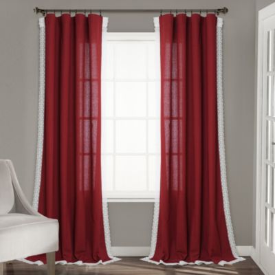 Rosalie Window Curtain Panels Red 54X84 Set