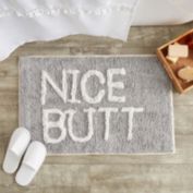 Juvale Non-Slip Bath Mat, Nice Butt Bathroom Rug (Grey, 32 x 20 Inches)