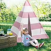 Slickblue 5&#39; White & Pink Portable Children Sleeping Dome Play Tent