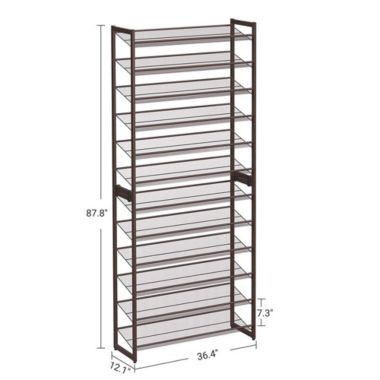 SONGMICS Bronze Large Shoe Rack with 12 Shelves. View a larger version of this product image.