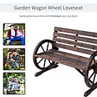Alternate image 3 for Outsunny Wooden Wagon Wheel Bench Rustic Outdoor Patio Furniture, 2-Person Seat Bench with Backrest