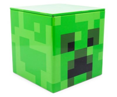 Minecraft Creeper 4-Inch Tin Storage Box Cube Organizer with Lid   Basket Container, Cubby Cube Closet Organizer, Home Decor Playroom Accessories   Video Game Toys, Gifts And Collectibles