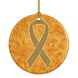 Caroline's Treasures Peach Ribbon for Uterine Cancer Awareness Ceramic Ornament 2.8 x 2.8