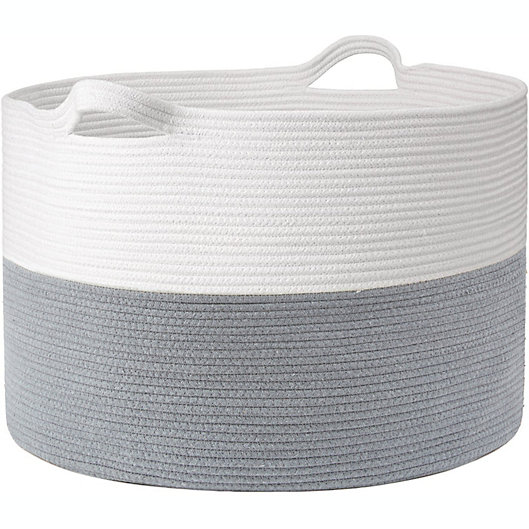 Details about   Large Woven Rope Laundry Basket with Long Handles for Clothes Blankets Pillows 