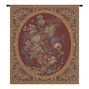 Wall Art Wholesale Floral Composition in Vase Burgundy Italian Tapestry WW-157-286