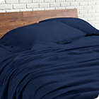 Alternate image 2 for Bare Home 100% Organic Jersey Cotton Sheet Set - Deep Pocket - Lightweight & Breathable - Bedding Sheets & Pillowcases (Queen, Dark Blue)