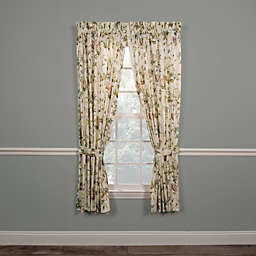 Ellis Curtain Abigail 100 Percent High Quality 2-Piece Window Rod Pocket Panel Pairs With 2 Tie Backs 90x63