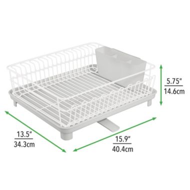 mDesign Kitchen Dish Drying Rack with Swivel Spout, 3 Pieces. View a larger version of this product image.