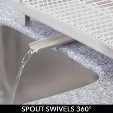 mDesign Kitchen Dish Drying Rack with Swivel Spout, 3 Pieces. View a larger version of this product image.