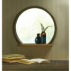 Alternate image 1 for Accent Plus Round Wooden Mirror With Shelf