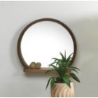 Alternate image 2 for Accent Plus Round Wooden Mirror With Shelf