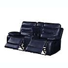 Alternate image 2 for Yeah Depot Aashi Loveseat w/Console (Motion), Navy Leather-Gel Match