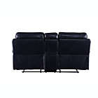 Alternate image 3 for Yeah Depot Aashi Loveseat w/Console (Motion), Navy Leather-Gel Match