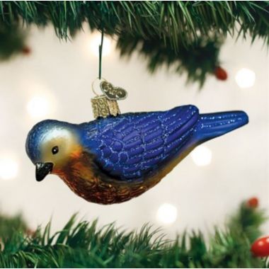 Old World Christmas Western Bluebird Handcrafted Hanging Tree Ornament. View a larger version of this product image.