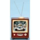 Alternate image 1 for TV with Revolving Train in Winter Village Light Up Musical Christmas Figurine