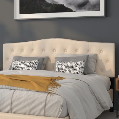 Flash Furniture Cambridge Tufted Upholstered King Size Headboard in Beige Fabric