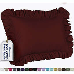 Ruffle Pillow case - Standard Pillow sham Burgundy, - Ruffle Pillow Cover