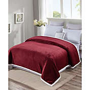 Plazatex Reversible And Comfortable Braided Oversized Sherpa Blanket - King 108x90", Burgundy