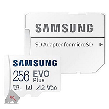 3 Pack Samsung EVO Plus MicroSD 256GB, 130MBs Memory Card with Adapter. View a larger version of this product image.