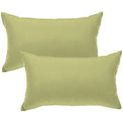 PiccoCasa Pillow Covers Set of 2, Throw Cushion Case Holiday Decorative Cotton Canvas Pillowcases for bedroom Living room Sofa Party, Green, 12"x20"