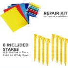 Alternate image 1 for Sunny & Fun Deluxe Inflatable Water Triple Slide Park - Heavy-Duty Nylon Bouncy Station for Outdoor Fun - Climbing Wall, 3 Slides & Splash Pool - Easy to Set Up & Inflate with Included Air Pump & Carrying Case