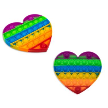 Pop Toy Silicone Bubble Popping Game, Rainbow Heart   Push Pop Fidget Sensory Toy For Special Needs, ADD, ADHD   Anxiety And Stress Relief Game, Novelty Gift for Kids. View a larger version of this product image.
