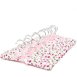 Okuna Outpost Satin Padded Hangers for Kids Nursery, Pink Floral (9.5 In, 12 Pack)