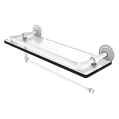 Allied Brass Dottingham Collection Paper Towel Holder with 16 Inch Gallery Glass Shelf. View a larger version of this product image.
