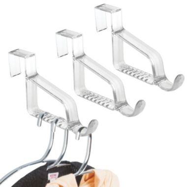 mDesign Over Door Hanging Storage Organizer Rack, Valet Hook. View a larger version of this product image.