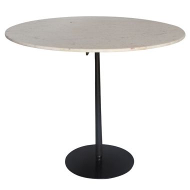 BIDK Home 35.5" White and Black Contemporary Round Dining Table. View a larger version of this product image.