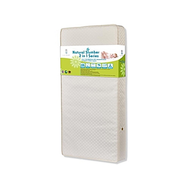 La Baby Naturally Superior 2-In-1 Dual Sided Spring Crib & Toddler Mattress With Organic Cotton Layers & Waterproof Cover - Tan. View a larger version of this product image.