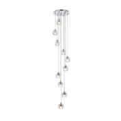 Elegant Lighting Luxurious Eren Adjustable Hanging 10 Lights Pendant for Living Room, Kitchen, Bedroom & Hallway, Chrome